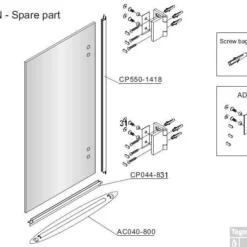 B&w-luxury Bagno Badwand 80x140cm. Chroom-helder Clean -Aanbiedingen Ontspan Bad Winkel 10479