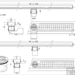 Berg Van Den Premium Line Douchegoot 100 Cm. Zij Uitlaat Gesloten Design Rvs -Aanbiedingen Ontspan Bad Winkel 12601