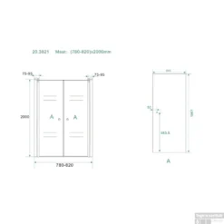 Wiesbaden Douchedeur | 2 Pendeldeuren | 80x200cm | 6mm NANO Coating Glas | Chroom | Nisdeur -Aanbiedingen Ontspan Bad Winkel 20.3821 80 cm