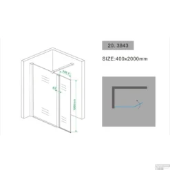 Zijwand Wiesbaden Draaibaar 40x200 Cm 10mm NANO Coating -Aanbiedingen Ontspan Bad Winkel 20.3843