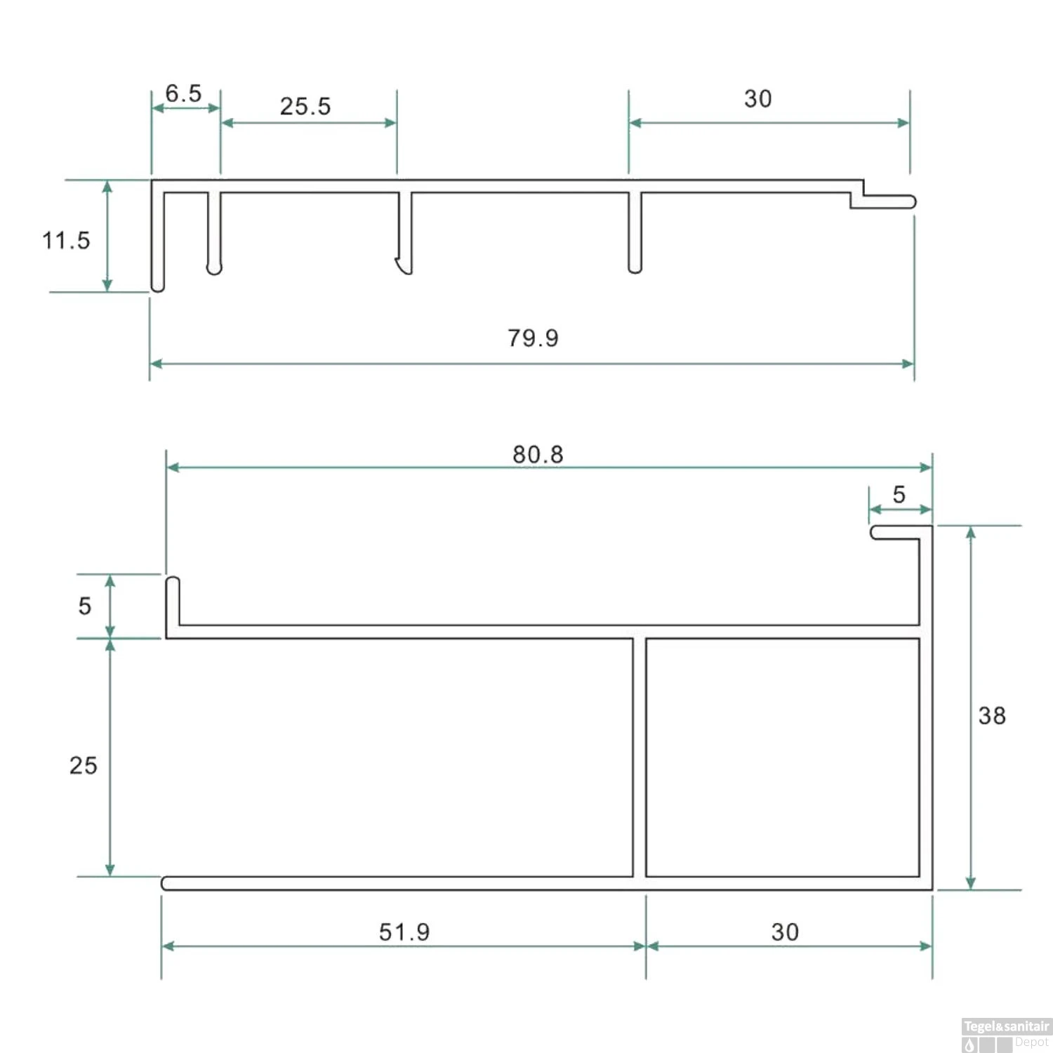 BWS Erie Verbredingsprofiel Voor Douchewand Aluminium 3x202 Cm 6 BWS Erie Verbredingsprofiel Voor Douchewand Aluminium 3x202 Cm - Afbeelding 4