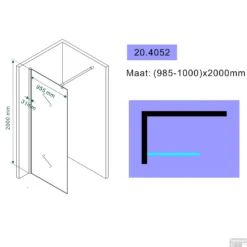 ACTIE Wiesbaden Douchewand 8mm 100X200cm | Nano Coating | Helder | Inloopdouche -Aanbiedingen Ontspan Bad Winkel 20.4052