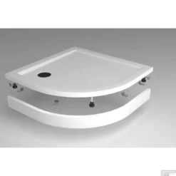 Voorzetpaneel Met Poten Wiesbaden Tbv 1/4 Ronde Douchebak Acryl 90x90x4 Cm Wit