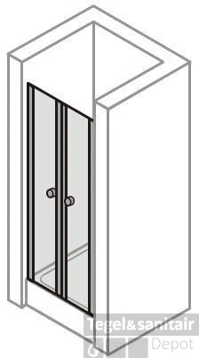 Huppe 501 Design Pendeldeur 90x190 Cm. In Nis Matzilver-helder Glas 4 Huppe 501 Design Pendeldeur 90x190 Cm. In Nis Matzilver-helder Glas - Afbeelding 2