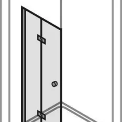 Huppe 501 Design Draai-vouwdeur 80x190 Cm. Links Matzilver-helder Glas