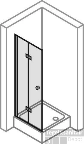 Huppe 501 Design Draai-vouwdeur 100x190 Cm. Links Matzilver-helder Glas 3 Huppe 501 Design Draai-vouwdeur 100x190 Cm. Links Matzilver-helder Glas