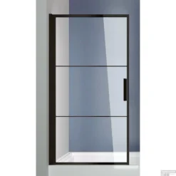 Badwand Frame 80x150 Cm 8 Mm NANO Glas Mat Zwart Raster