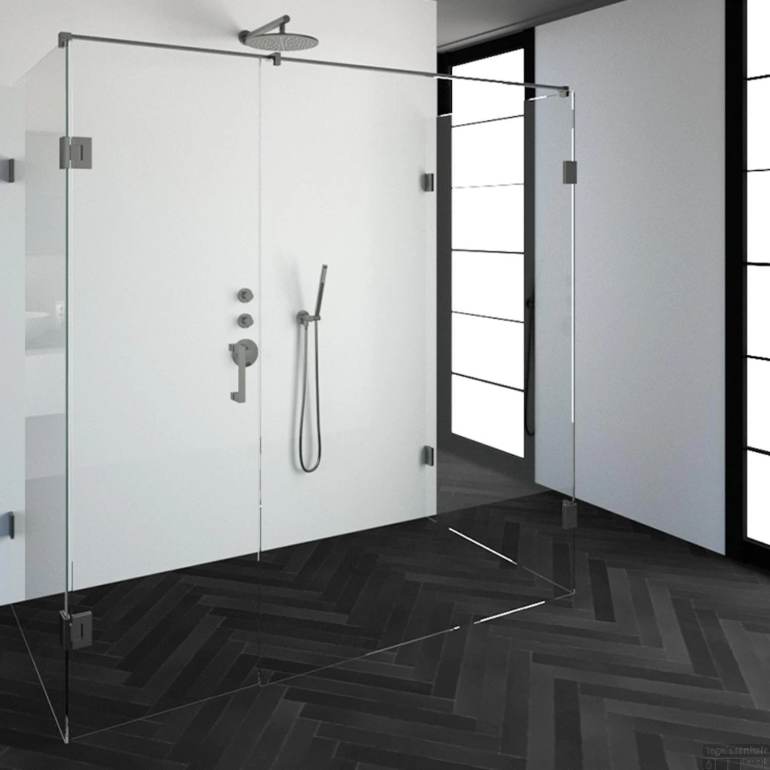 Douchecabine Compleet Just Creating Profielloos XL 100x200 Cm RVS 3 Douchecabine Compleet Just Creating Profielloos XL 100x200 Cm RVS