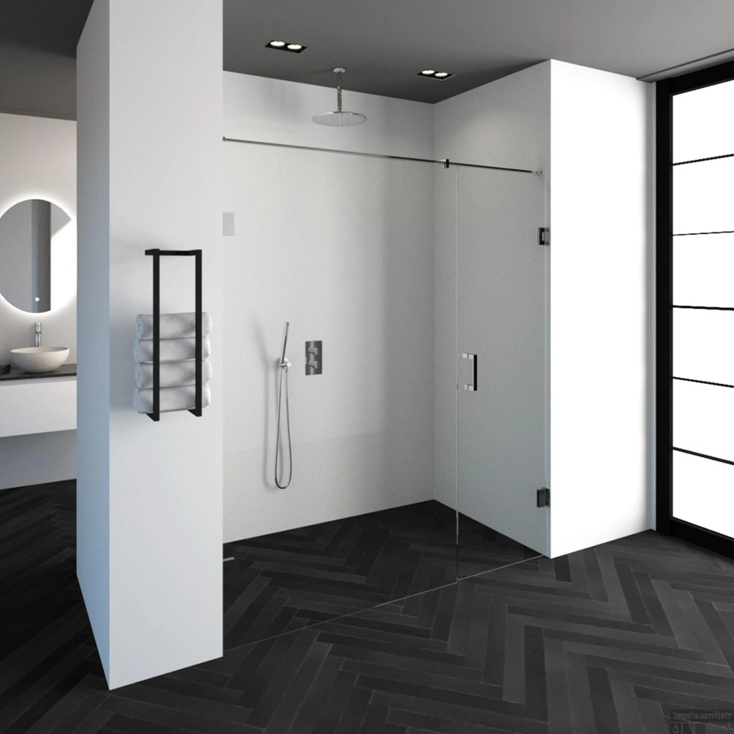 Nisdeur Compleet Just Creating Profielloos 2-Delig 180x200 Cm 120/60 Chroom 4 Nisdeur Compleet Just Creating Profielloos 2-Delig 180x200 Cm 120/60 Chroom - Afbeelding 2