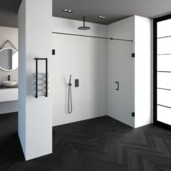 Nisdeur Compleet Just Creating Profielloos 2-Delig 200x200 Cm 140/60 Mat Zwart -Aanbiedingen Ontspan Bad Winkel 4jc14 140 60a 1