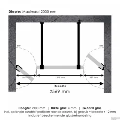 Niscabine XL Compleet Just Creating 260x200 Cm 60/140/60 Chroom -Aanbiedingen Ontspan Bad Winkel 4jc17 60 140 60 t 1