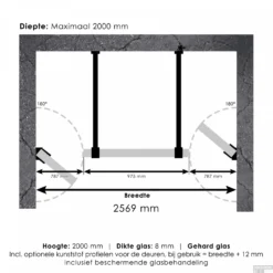 Niscabine XL Compleet Just Creating 260x200 Cm 80/100/80 RVS -Aanbiedingen Ontspan Bad Winkel 4jc17 80 100 80 t 2