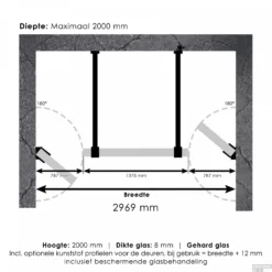 Niscabine XL Compleet Just Creating 300x200 Cm 80/140/80 Mat Zwart 13 Niscabine XL Compleet Just Creating 300x200 Cm 80/140/80 Mat Zwart -Aanbiedingen Ontspan Bad Winkel 4jc17 80 140 80 t