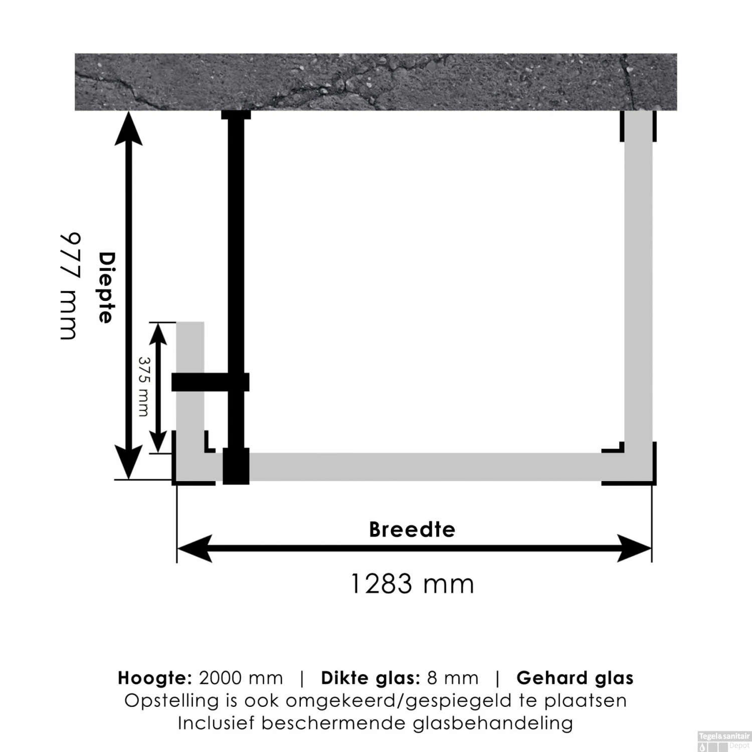 Inloopdouche Compleet Just Creating Profielloos 100x130/40 Cm Reversed Chroom 5 Inloopdouche Compleet Just Creating Profielloos 100x130/40 Cm Reversed Chroom - Afbeelding 3