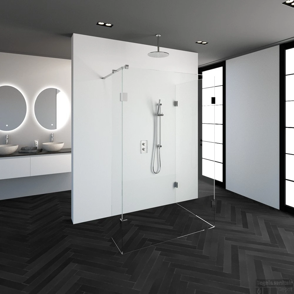 Inloopdouche Compleet Just Creating Profielloos 100x130/40 Cm Reversed Chroom 4 Inloopdouche Compleet Just Creating Profielloos 100x130/40 Cm Reversed Chroom - Afbeelding 2