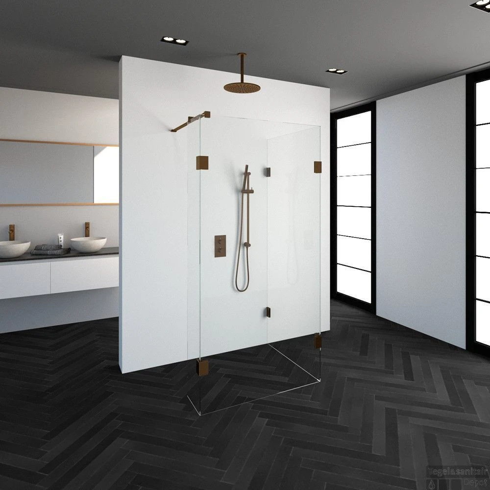 Inloopdouche Compleet Just Creating Profielloos 90x100/30 Cm Reversed Koper - Afbeelding 2