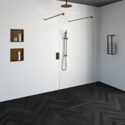 Doorloopdouche Compleet Just Creating Profielloos 100x200 Cm Koper