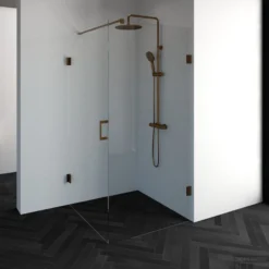 Douchecabine Compleet Just Creating 2-Delig Profielloos 100x100 Cm Koper