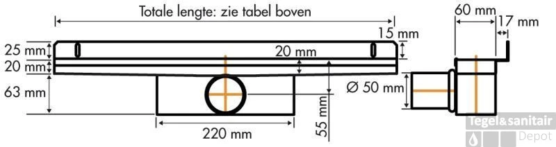 Easydrain Compact Wall Zero Afvoergoot 6x70 Cm. Zijuitlaat Rvs 5 Easydrain Compact Wall Zero Afvoergoot 6x70 Cm. Zijuitlaat Rvs - Afbeelding 3