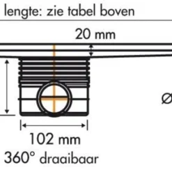 Easydrain Multi Inbouwdeel Drain 50 Cm. Zonder Rooster Zij Uitl. Rvs -Aanbiedingen Ontspan Bad Winkel 61815 1