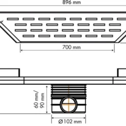 Easydrain Trapezium Multi Goot 70x89,6x9,8 Cm. Met Sifon Rvs -Aanbiedingen Ontspan Bad Winkel 61827