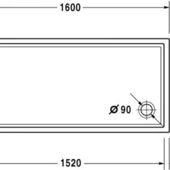 Duravit Starck Slimline Douchebak 160 X 75 X 4 Cm. Antislip Wit -Aanbiedingen Ontspan Bad Winkel 64922