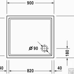 Duravit Starck Slimline Douchebak 90 X 80 X 2 Cm. Antislip Wit -Aanbiedingen Ontspan Bad Winkel 75497