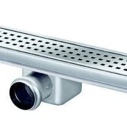 Berg Van Den Douchegoot 70 Cm. Met Flens Zij Uitlaat 50 Mm. Rvs