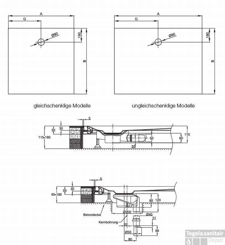 Bette Floor Side Douchebak 120 X 100 X 3 Cm. Wit 5 Bette Floor Side Douchebak 120 X 100 X 3 Cm. Wit - Afbeelding 3