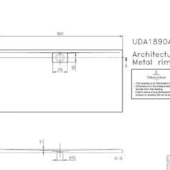 Villeroy & Boch Architectura Metal Rim Douchebak 180x90x4.8 Cm. Wit -Aanbiedingen Ontspan Bad Winkel 82283