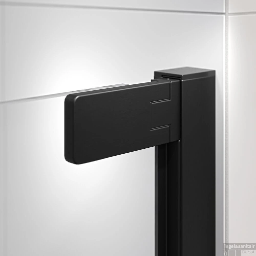 Draaideur In Nis Helder Veiligheidsglas Met Antikalklaag Sealskin Inc. 100x200 Cm Mat Zwart 5 Draaideur In Nis Helder Veiligheidsglas Met Antikalklaag Sealskin Inc. 100x200 Cm Mat Zwart - Afbeelding 3