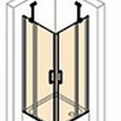 Huppe Classics 2 2-dlg. Hoekinstap 90/90x190 Cm. Matzilver-helder Glas