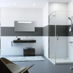 Huppe Classics 2 2-dlg. Hoekinstap 80/80x190 Cm. Zilver Glans-helder Glas -Aanbiedingen Ontspan Bad Winkel 88236