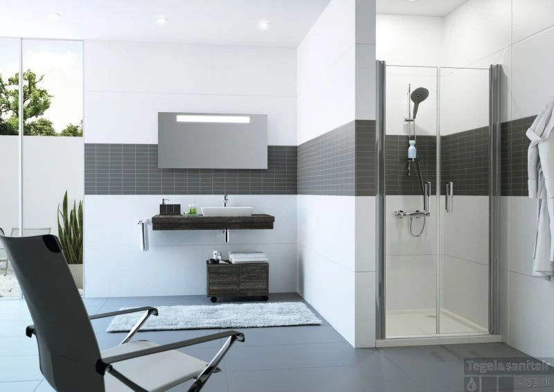 Huppe Classics 2 Pendeldeur 80 X 190 Cm. In Nis Gl.zilver-antiplaque Glas 4 Huppe Classics 2 Pendeldeur 80 X 190 Cm. In Nis Gl.zilver-antiplaque Glas - Afbeelding 2