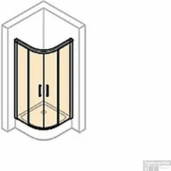 Huppe Classics 2 Easy Entry Kwartrond Met Schuifdeur 90/90x200 Cm. R500 Zilver Glans-helder Glas