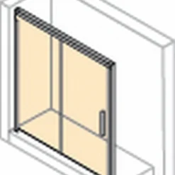 Huppe Design Pure Gts 1-dlg.schuifdeur 140x190cm.links Vast Segment Matzilver-helder Glas