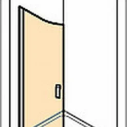 Huppe Design Pure Draaideur Kwartrond Helft 80 X 200 Cm. R55 Matzilver-helder Glas