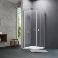 Huppe Design Pure Draaideur Kwartrond Helft 100 X 200 Cm. R50 Matzilver-antiplaque Glas -Aanbiedingen Ontspan Bad Winkel 88593 1