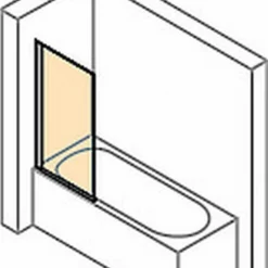 Huppe Design Pure 1-delige Badklapwand 75x150 Cm. Matzilver-antiplaque Glas