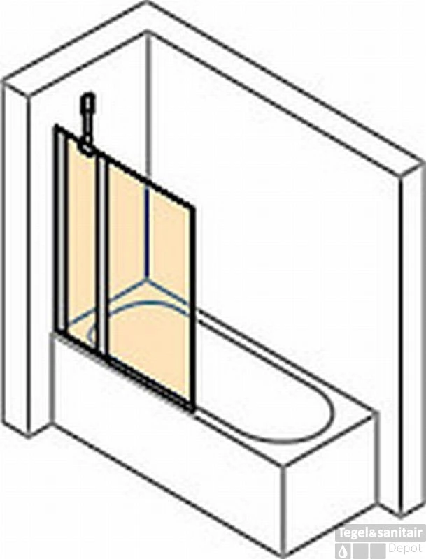 Huppe Design Pure 2-delige Badklapwand 95x150 Cm. Matzilver-antiplaque Glas 3 Huppe Design Pure 2-delige Badklapwand 95x150 Cm. Matzilver-antiplaque Glas