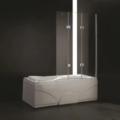 Badwand Boss & Wessing Bibi Recht 120x140cm Scharnierend 3-delig Omkeerbaar 6mm