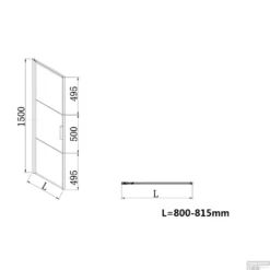Badwand Frame 80x150 Cm 8 Mm NANO Glas Mat Zwart Raster -Aanbiedingen Ontspan Bad Winkel badwand frame 80x200 cm 8 mm nano glas mat zwart raster tech
