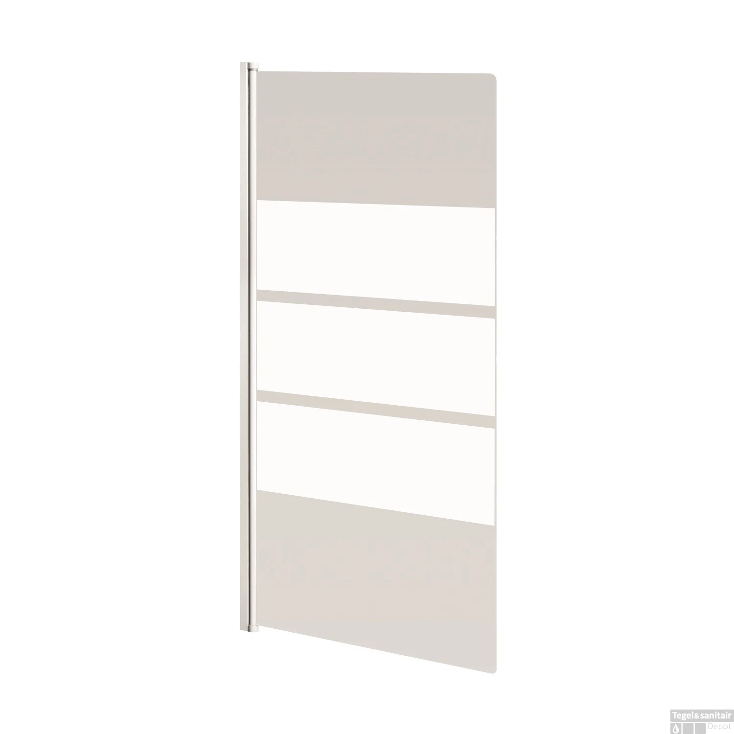 Badwand VM Go Nero Deco 85x145cm Scharnierend Wit Profiel 5mm Veiligheidsglas 3 Badwand VM Go Nero Deco 85x145cm Scharnierend Wit Profiel 5mm Veiligheidsglas