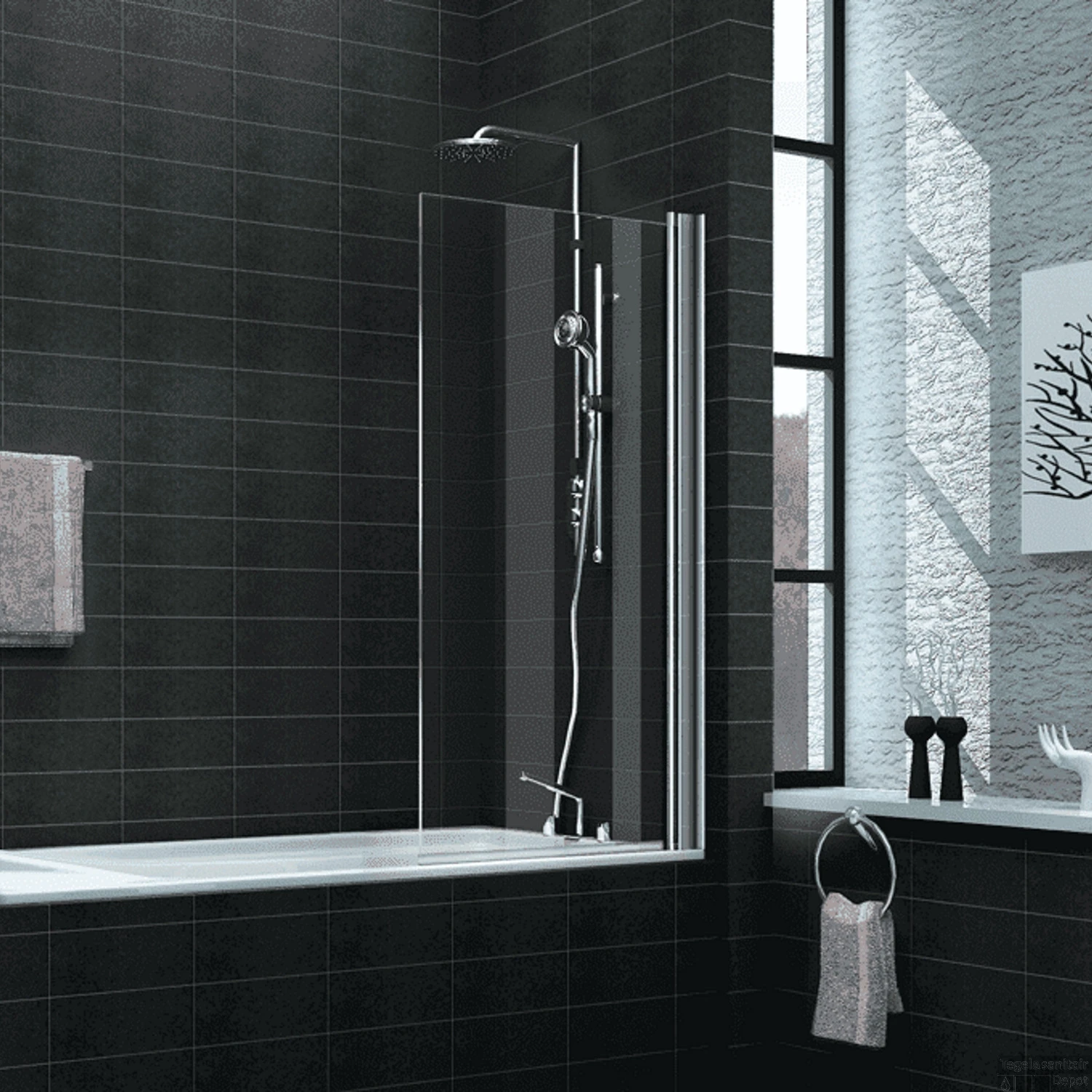 Badwand Wiesbaden Muurprofiel 80x150cm 6mm NANO Coating 3 Badwand Wiesbaden Muurprofiel 80x150cm 6mm NANO Coating