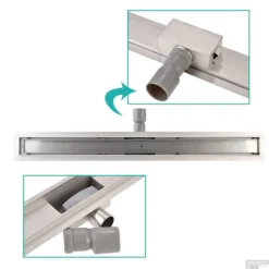 RVS Douchegoot BASIC Met Uitneembaar Sifon 100x7cm 6,7cm Diep TEGEL ROOSTER -Aanbiedingen Ontspan Bad Winkel basic tegel rooster 100cm 2