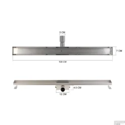 RVS Douchegoot BASIC Met Uitneembaar Sifon 100x7cm 6,7cm Diep TEGEL ROOSTER -Aanbiedingen Ontspan Bad Winkel basic tegel rooster 100cm tech