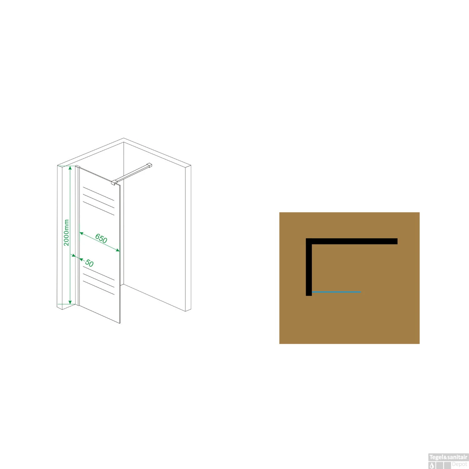 BWS Apollo Inloopdouche Met Muurprofiel 70x200cm Nano Glas 10mm 7 BWS Apollo Inloopdouche Met Muurprofiel 70x200cm Nano Glas 10mm - Afbeelding 5