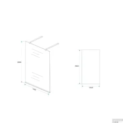 BWS Apollo Vrijstaand Douchewand 140x200cm 8mm NANO Coating -Aanbiedingen Ontspan Bad Winkel bws apollo vrijstaand douchewand 140x200cm 8mm nano coating tech