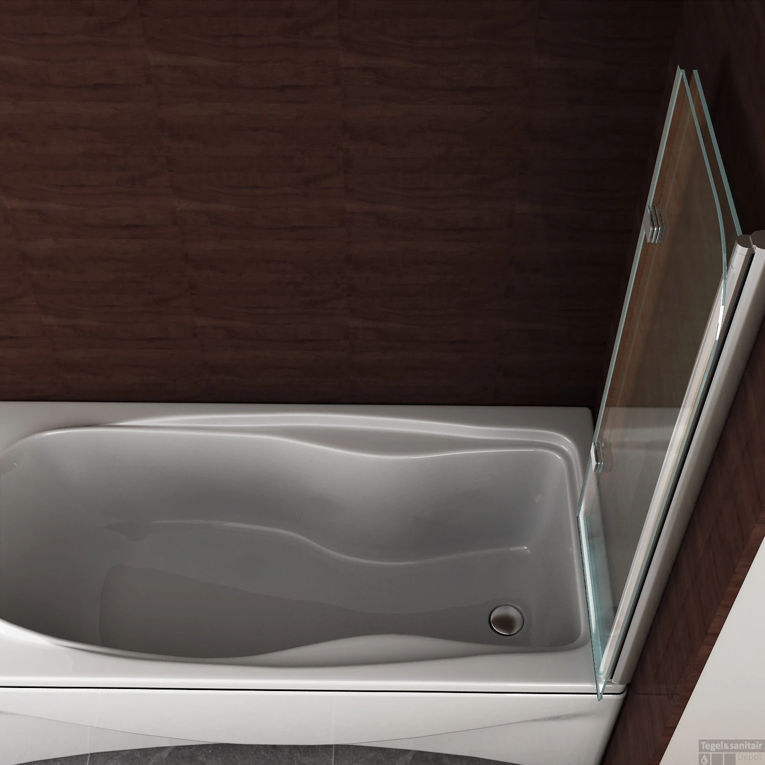 BWS Badwand 2 Delig Inklapbaar 100x140 Cm 6mm NANO Coating - Afbeelding 3