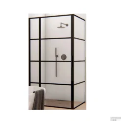 BWS Douchecabine Frame 90x70 Cm 8 Mm NANO Glas Mat Zwart Raster -Aanbiedingen Ontspan Bad Winkel bws douchecabine frame mat zwart raster shop 5